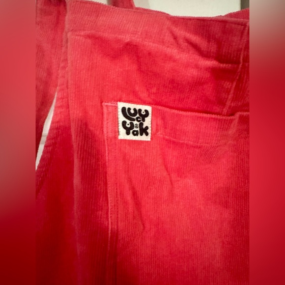 Lucy & Yak Original Dungaree Organic Corduroy Pink Punch Size UK 14 US 10 - Picture 2 of 9